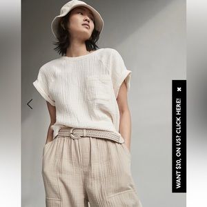 Madewell Lightspun Renwood Button-Back Top